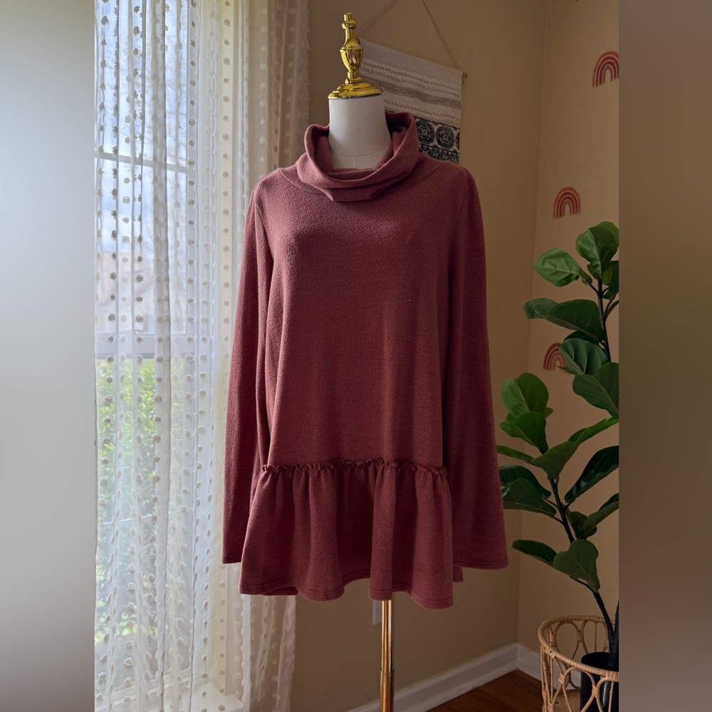 Women's Cowl Neck Sweater - Rose